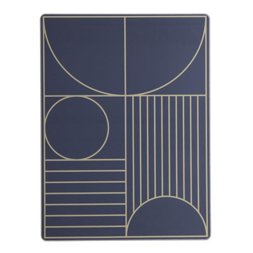 Set de table en liège bleu marine avec motifs doré