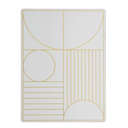 Set de table en liège blanc crème avec motifs doré