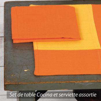 Set de table Cocina 45x33 cm avec serviette assortie Set de table Cocina 45x33