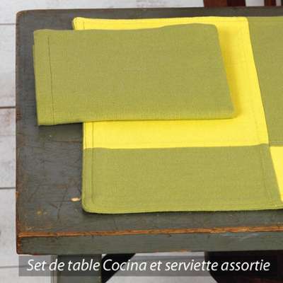 Set de table Cocina 45x33 cm avec serviette assort