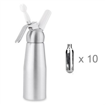 Lot Siphon 500 ml aluminium et 10 cartouches Matho