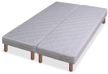 Sommier tapissier 14 lattes garni polyéther 2x80x200cm Sommier tapissier 14 lattes