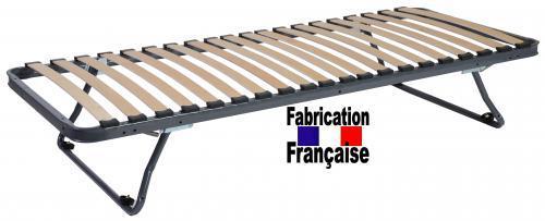 Sommier lattes pieds repliables 90x190