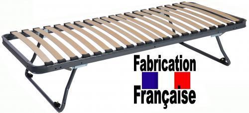 Sommier lattes pieds repliables 90x200