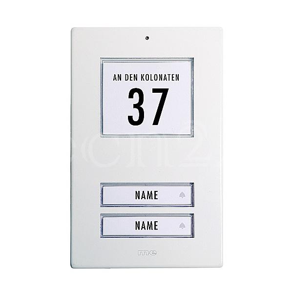 Bouton sonnette blanc pour 2 familles en aluminium