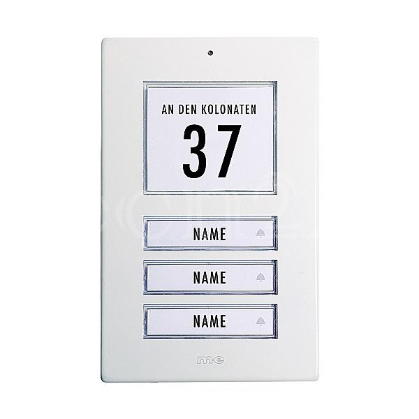 Bouton sonnette blanc pour 3 familles en aluminium