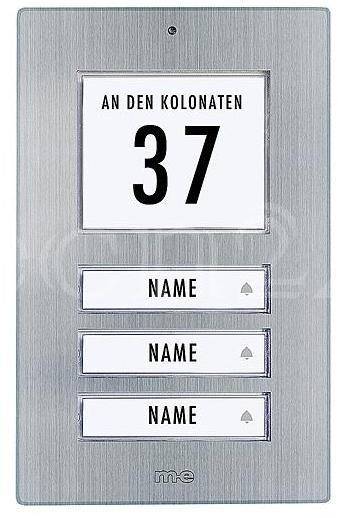 Bouton sonnette KT3 EG 3 famille, inox, LED