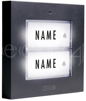Bouton sonnette, maison 2 appartements, LED anthra