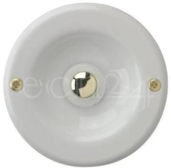 Rond bouton de sonnette encastré en métal blanc