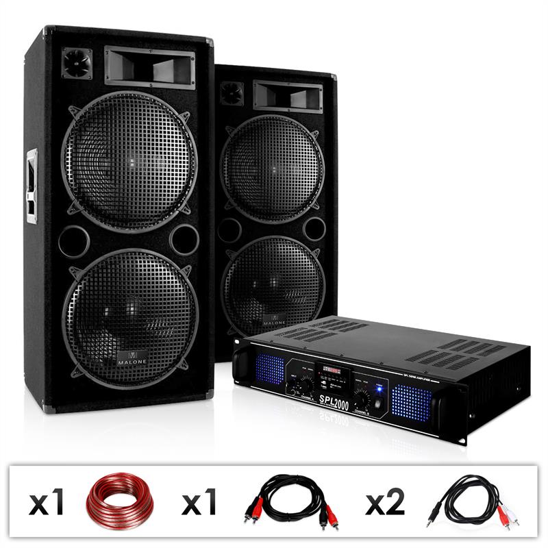 DJ42 Pack Sono Complet DJ PA Ampli Enceintes 3000W DJ42 Pack Sono Complet DJ