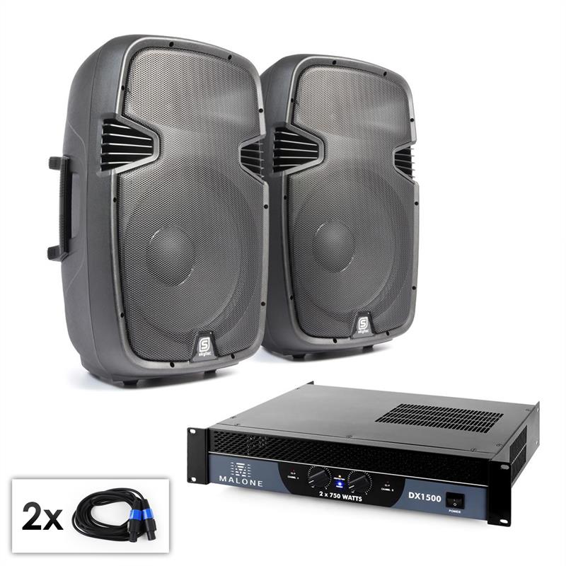 PA Set SPJ Boom 15 paire enceintes 15 ampli 1500W PA Set SPJ Boom 15 paire enceintes