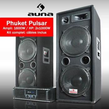 Pack Sono DJ Complet Ampli 1600W 2 Enceintes Câbles Pack Sono DJ Complet Ampli