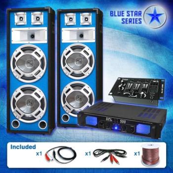 Pack DJ PA sono 1600W 2 enceinte 4 sub ampli rack MP3 Pack DJ PA sono 1600W 2 enceinte