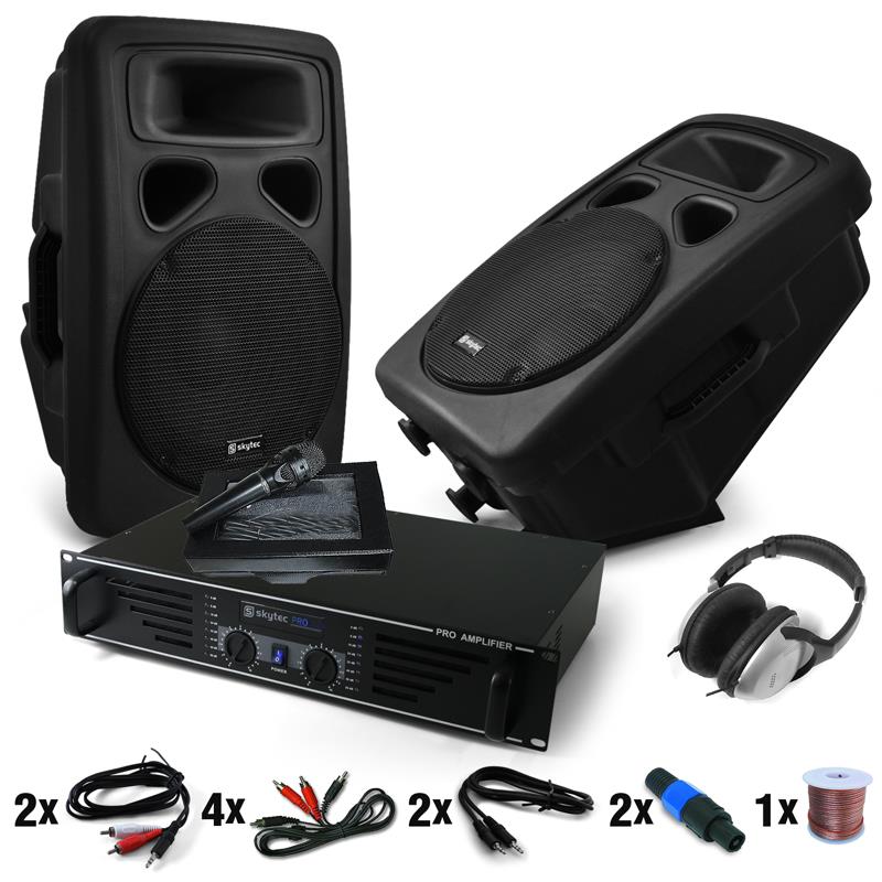 Set DJ PA Bass Blast Force ampli enceintes sono 1000 Set DJ PA Bass Blast Force