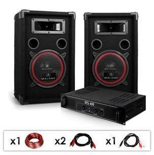 DJ12 Pack Sono DJ PA Ampli 2 Enceintes 1000W DJ12 Pack Sono DJ PA Ampli