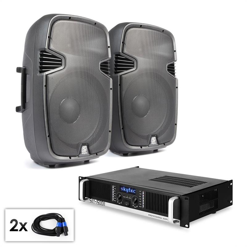 PA Set SPJ Boom 15MKII paire enceintes 15 ampli 1500W PA Set SPJ Boom 15MKII paire