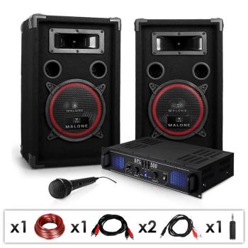 Set sono DJ-14 Ampli PA Enceintes Micro Câbles1000W Set sono DJ-14 Ampli PA Enceintes