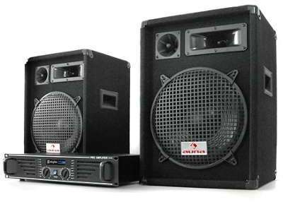 Pack Sono DJ PA Ampli 2x Enceintes 3 voies Câbles Pack Sono DJ PA Ampli 2x Enceintes