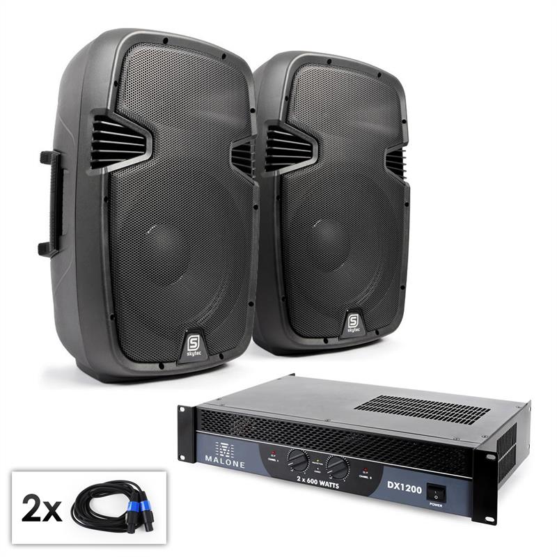 PA Set SPJ Boom 12 paire enceintes 12 ampli 1200W PA Set SPJ Boom 12 paire enceintes