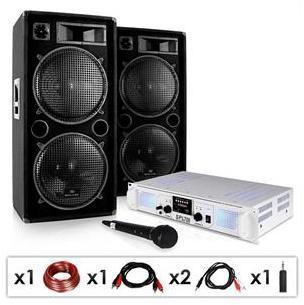 Set DJ PA DJ-21 Pack Sono Karaoké Enceintes Ampli Micro Set DJ PA DJ-21 Pack Sono
