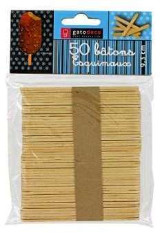 Bâtonnets d esquimaux en bois Patisdecor (x50) Bâtonnets d esquimaux en bois