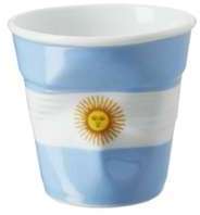 6 Gobelets froissés en porcelaine Drapeau Argentin