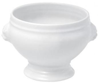 Soupière tête de lion 40cl blanche en porcelaine -