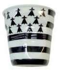 6 Gobelets froissés en porcelaine Drapeau Breton -