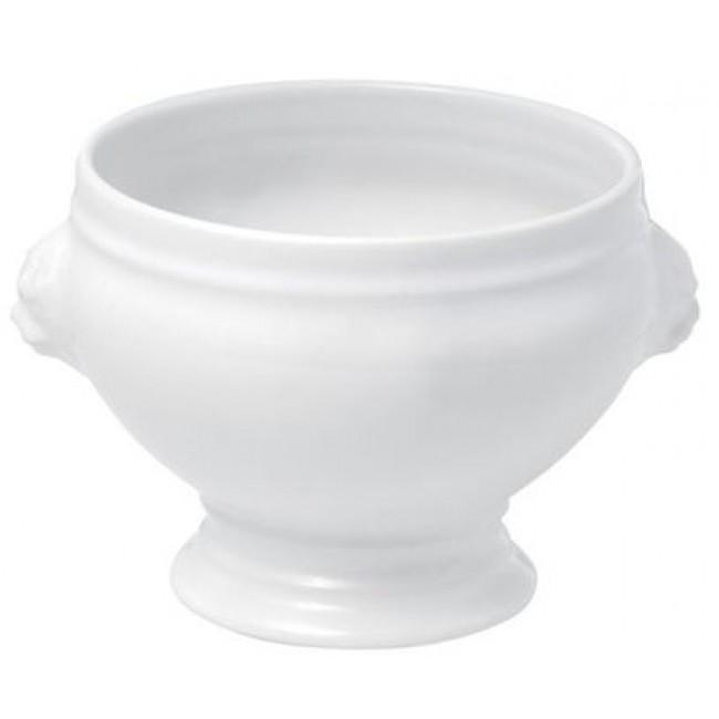 Soupière tête de lion 80cl blanche en porcelaine -