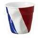 6 Gobelets froissés en porcelaine Drapeau France -