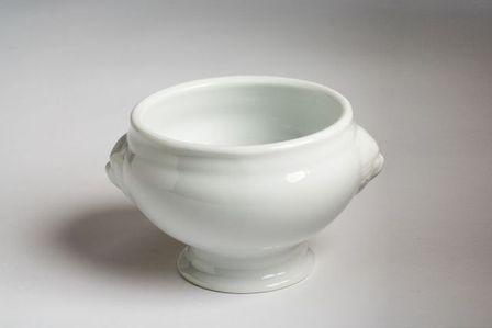 Soupière tête de lion blanche 45cl en porcelaine -