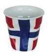 6 Gobelets froissés en porcelaine Drapeau Norvège