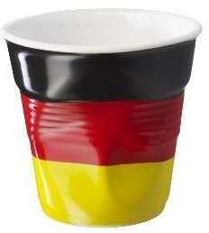 6 Gobelets froissés en porcelaine Drapeau Allemagn
