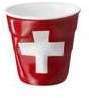 6 Gobelets froissés en porcelaine Drapeau Suisse -