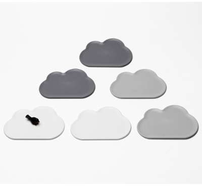 Set de 6 Dessous de Verre Cloud Coaster Gris Blanc Set de 6 Dessous de Verre