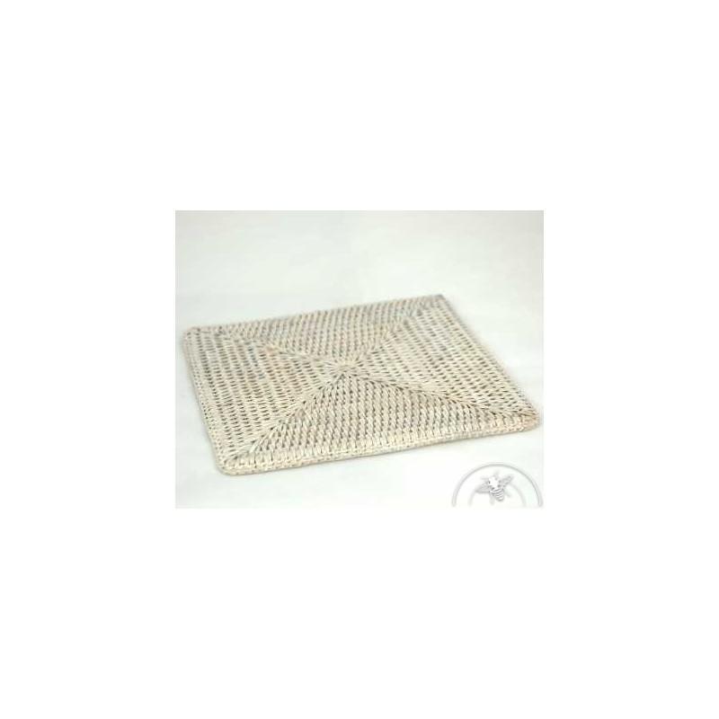 Dessous de plat en rotin blanc