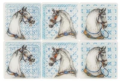 Coffret de 6 dessous de verre Chevaux du soleil Coffret de 6 dessous de verre