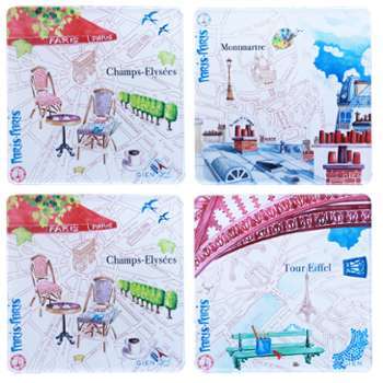 Coffret de 4 dessous de verre Paris-Paris Coffret de 4 dessous de verre