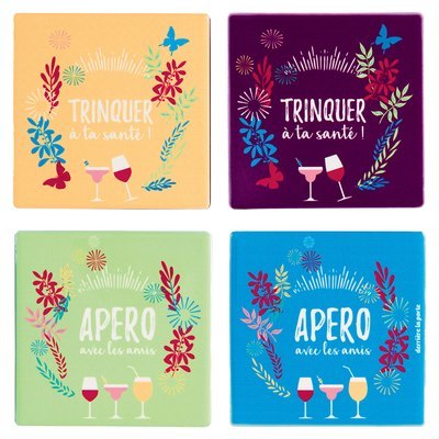 Set de 4 Dessous de Verre LABA avec les Amis Set de 4 Dessous de Verre