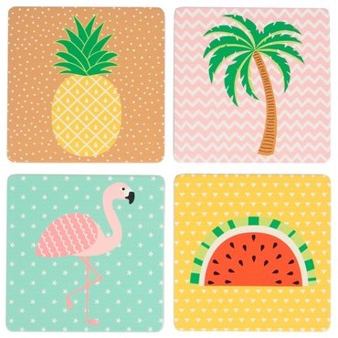 4 Dessous de Verre Tropical Summer 4 Dessous de Verre Tropical
