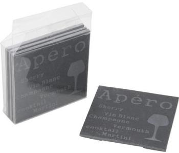 Dessous de verre en ardoise, lot de 4