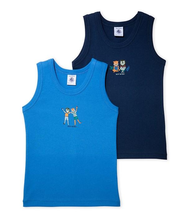 Lot de 2 débardeurs garçon à motif Petit Bateau lo