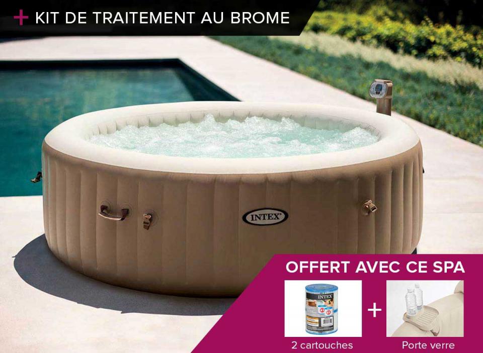 Spa gonflable Intex PureSpa rond Bulles 6 pl + Kit