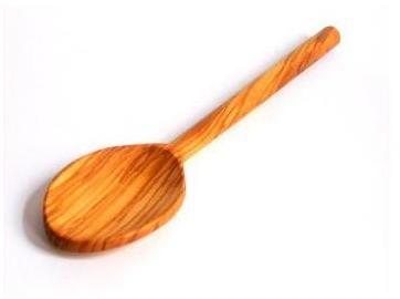 Cuillère ovale en bois dolivier, 25 cm