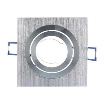 Support Spot LED Orientable Carré 92 Argent brossé