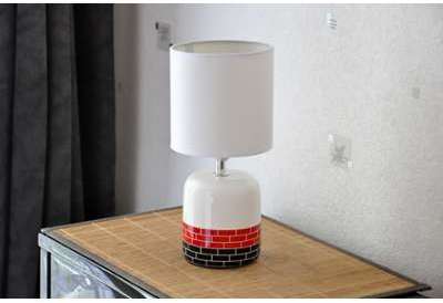 Lampe Interior Cylindre aux briques Noir et Rouge