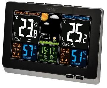 Station Météo Thermo hygro LCD Couleur alarmes et DCF77 Station Météo Thermo hygro