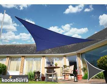 Voile d Ombrage Bleu Triangle 3 6m - Déperlant - 140g Voile d Ombrage Bleu Triangle