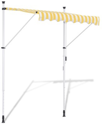 VidaXL Auvent rétractable manuel 200 cm Jaune et b