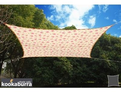 Voile dOmbrage Ivoire Motif Rose Rectangle 3x2m -